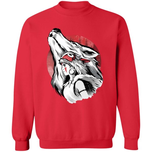 Princess Mononoke Cosplay - Princess Mononoke – Red Moon Sweatshirt-Apparel, princess mononoke, Princess Mononoke Cosplay, Sweatshirt