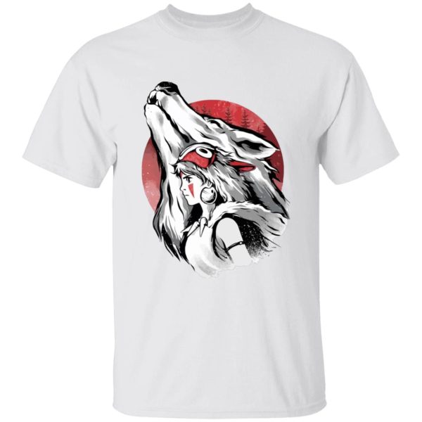 Princess Mononoke Costume - Princess Mononoke – Red Moon T Shirt-Apparel, princess mononoke, Princess Mononoke Costume, Tshirt