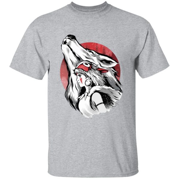 Princess Mononoke Costume - Princess Mononoke – Red Moon T Shirt-Apparel, princess mononoke, Princess Mononoke Costume, Tshirt