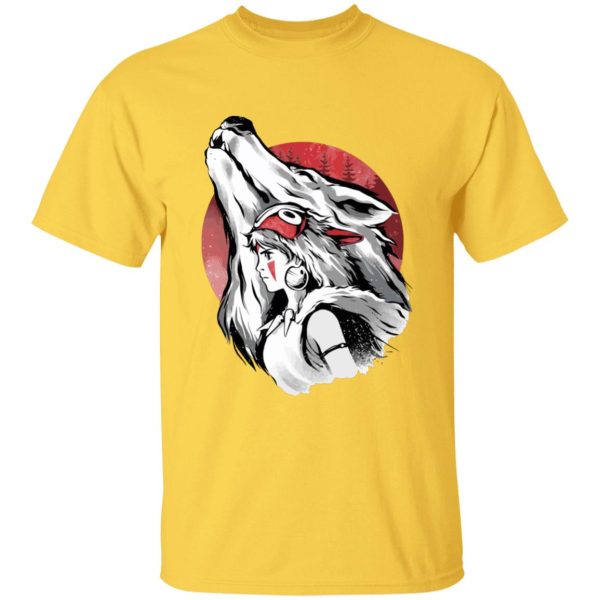 Princess Mononoke Costume - Princess Mononoke – Red Moon T Shirt-Apparel, princess mononoke, Princess Mononoke Costume, Tshirt