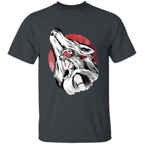 Princess Mononoke Costume - Princess Mononoke – Red Moon T Shirt-Apparel, princess mononoke, Princess Mononoke Costume, Tshirt