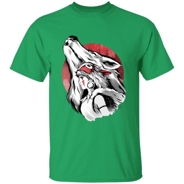 Princess Mononoke Costume - Princess Mononoke – Red Moon T Shirt-Apparel, princess mononoke, Princess Mononoke Costume, Tshirt