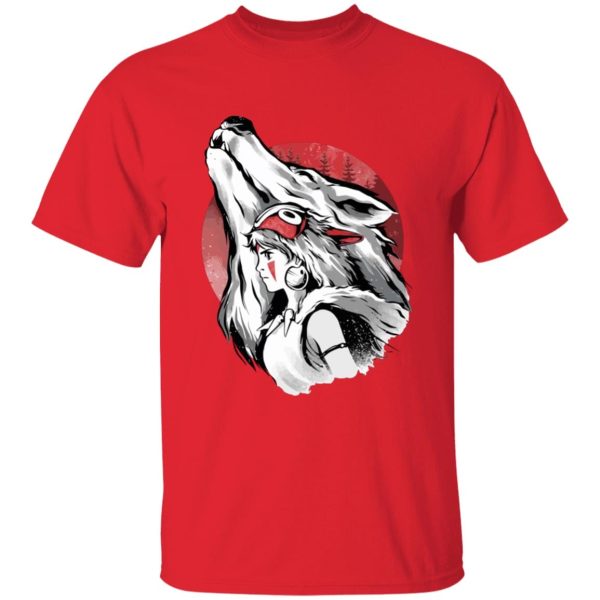 Princess Mononoke Costume - Princess Mononoke – Red Moon T Shirt-Apparel, princess mononoke, Princess Mononoke Costume, Tshirt