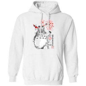 Totoro Umbrella - Totoro and the Girls by Sakura Flower Hoodie-Apparel, Hoodie, My Neighbor Totoro, Totoro Umbrella