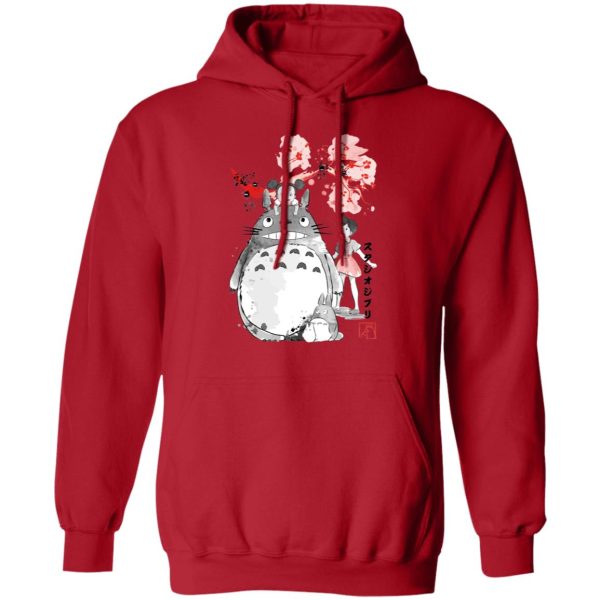 Totoro Umbrella - Totoro and the Girls by Sakura Flower Hoodie-Apparel, Hoodie, My Neighbor Totoro, Totoro Umbrella