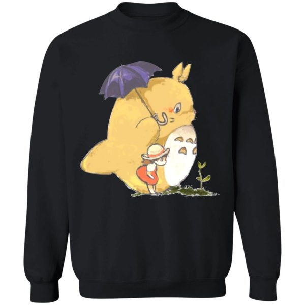 Totoro Tattoo - Umbrella Totoro and Mei Sweatshirt-Apparel, My Neighbor Totoro, Sweatshirt, Totoro Tattoo