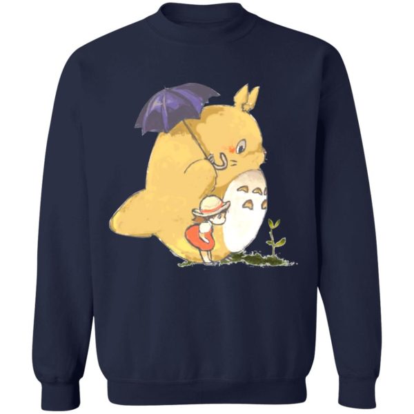 Totoro Tattoo - Umbrella Totoro and Mei Sweatshirt-Apparel, My Neighbor Totoro, Sweatshirt, Totoro Tattoo