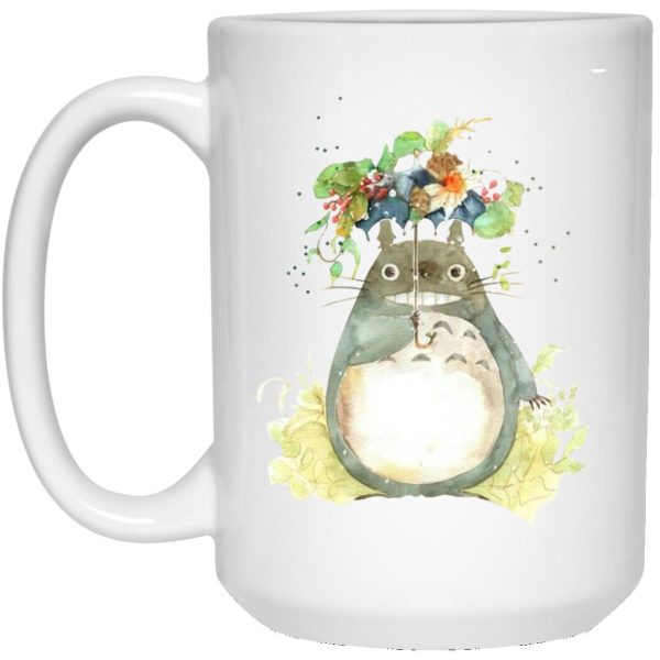 My Neighbor Totoro Satsuki - Totoro with Flower Umbrella Mug-Accessories, Apparel, House Decor, Mug, My Neighbor Totoro, My Neighbor Totoro Satsuki