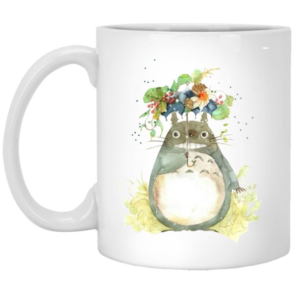 My Neighbor Totoro Satsuki - Totoro with Flower Umbrella Mug-Accessories, Apparel, House Decor, Mug, My Neighbor Totoro, My Neighbor Totoro Satsuki