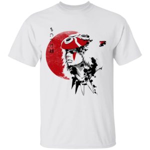 Princess Mononoke English Cast - Princess Mononoke and the Red Moon T Shirt-Apparel, princess mononoke, Princess Mononoke English Cast, Tshirt