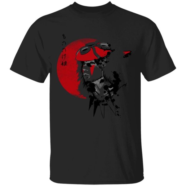 Princess Mononoke English Cast - Princess Mononoke and the Red Moon T Shirt-Apparel, princess mononoke, Princess Mononoke English Cast, Tshirt