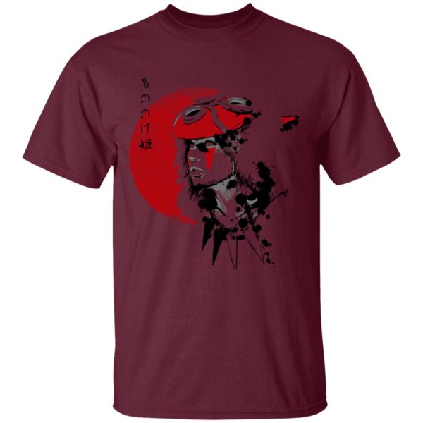 Princess Mononoke English Cast - Princess Mononoke and the Red Moon T Shirt-Apparel, princess mononoke, Princess Mononoke English Cast, Tshirt