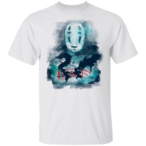 Minimalistic Spirited Away Wallpaper Portrait - Spirited Away Water Color T Shirt-Apparel, kaonashi, Minimalistic Spirited Away Wallpaper Portrait, no face, Spirited Away, Spirited Away English Cast, Spirited Away Haku, Tshirt