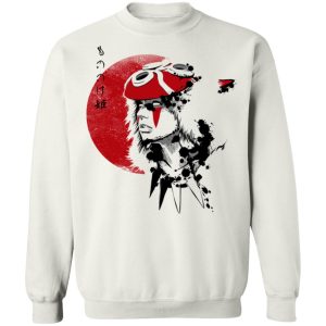 Princess Mononoke Actors - Princess Mononoke and the Red Moon Sweatshirt-Apparel, princess mononoke, Princess Mononoke Actors, Sweatshirt