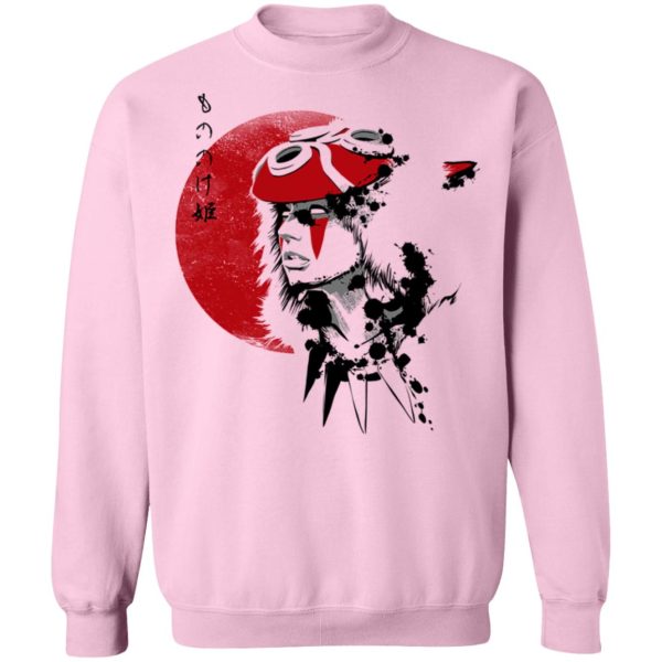 Princess Mononoke Actors - Princess Mononoke and the Red Moon Sweatshirt-Apparel, princess mononoke, Princess Mononoke Actors, Sweatshirt