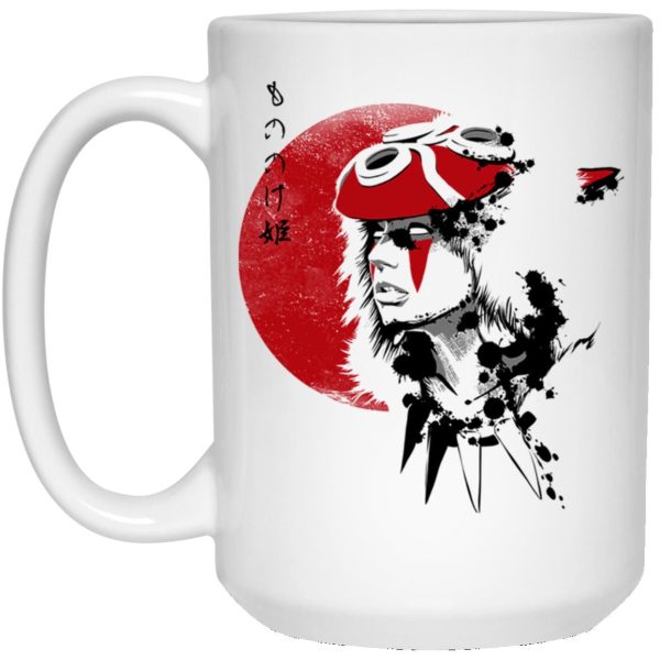 Forest Spirit Princess Mononoke - Princess Mononoke and the Red Moon Mug-Accessories, Forest Spirit Princess Mononoke, House Decor, Mug, princess mononoke