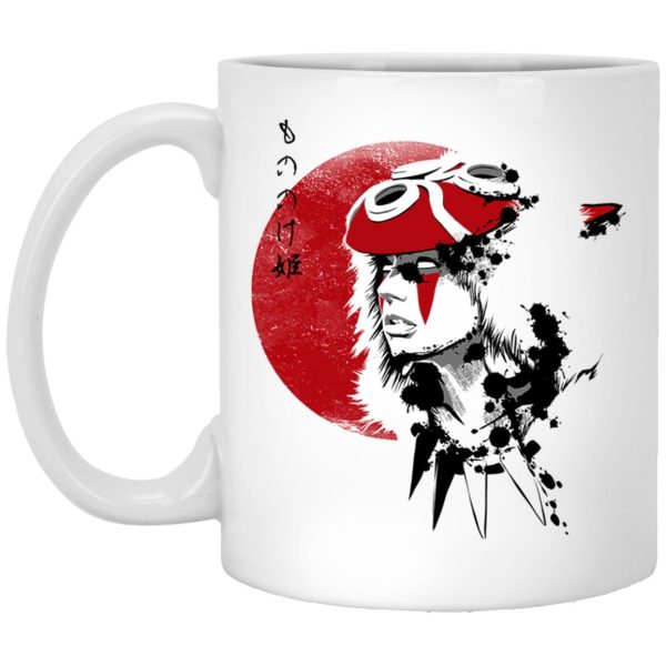 Forest Spirit Princess Mononoke - Princess Mononoke and the Red Moon Mug-Accessories, Forest Spirit Princess Mononoke, House Decor, Mug, princess mononoke