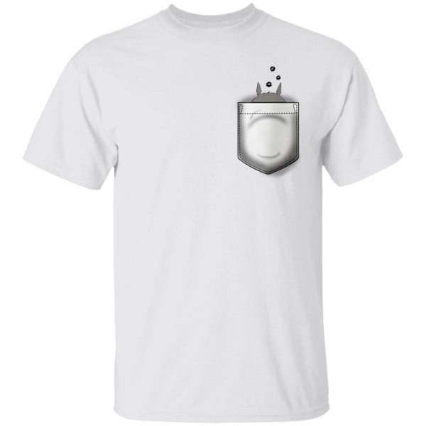 Totoro Soot Sprites - Totoro and Soot Balls in Pocket T Shirt-Apparel, My Neighbor Totoro, Totoro Soot Sprites, Tshirt