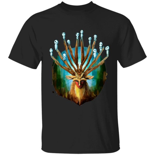 Princess Mononoke Spirits - Princess Mononoke – Shishigami and The Tree Spirit T Shirt-Apparel, princess mononoke, Princess Mononoke Spirits, Tshirt