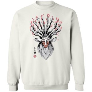 Ashitaka Princess Mononoke - Princess Mononoke – Shishigami and Sakura Sweatshirt-Apparel, Ashitaka Princess Mononoke, princess mononoke, Sweatshirt