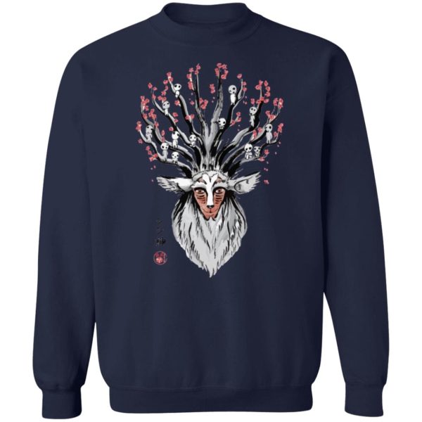 Ashitaka Princess Mononoke - Princess Mononoke – Shishigami and Sakura Sweatshirt-Apparel, Ashitaka Princess Mononoke, princess mononoke, Sweatshirt