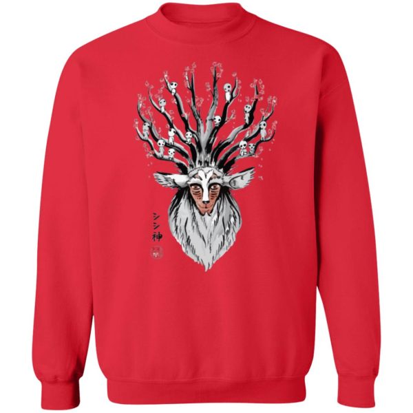 Ashitaka Princess Mononoke - Princess Mononoke – Shishigami and Sakura Sweatshirt-Apparel, Ashitaka Princess Mononoke, princess mononoke, Sweatshirt