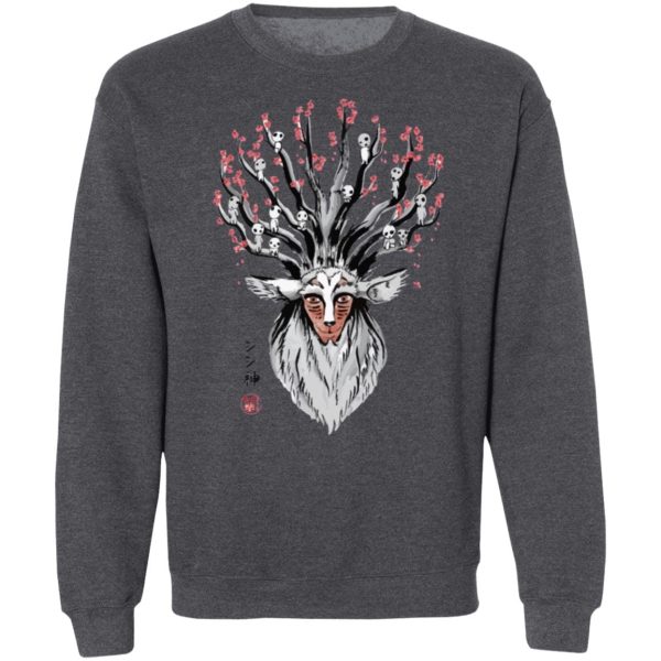 Ashitaka Princess Mononoke - Princess Mononoke – Shishigami and Sakura Sweatshirt-Apparel, Ashitaka Princess Mononoke, princess mononoke, Sweatshirt