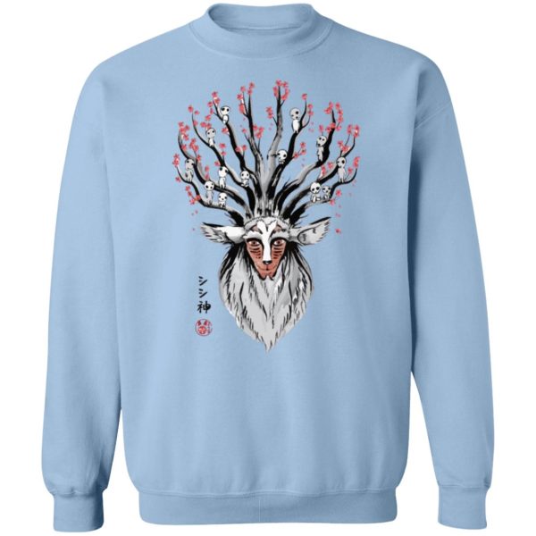 Ashitaka Princess Mononoke - Princess Mononoke – Shishigami and Sakura Sweatshirt-Apparel, Ashitaka Princess Mononoke, princess mononoke, Sweatshirt