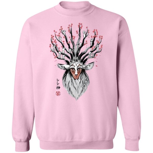 Ashitaka Princess Mononoke - Princess Mononoke – Shishigami and Sakura Sweatshirt-Apparel, Ashitaka Princess Mononoke, princess mononoke, Sweatshirt