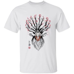 Princess Mononoke In Theaters - Princess Mononoke – Shishigami and Sakura T Shirt-Apparel, princess mononoke, Princess Mononoke In Theaters, Tshirt