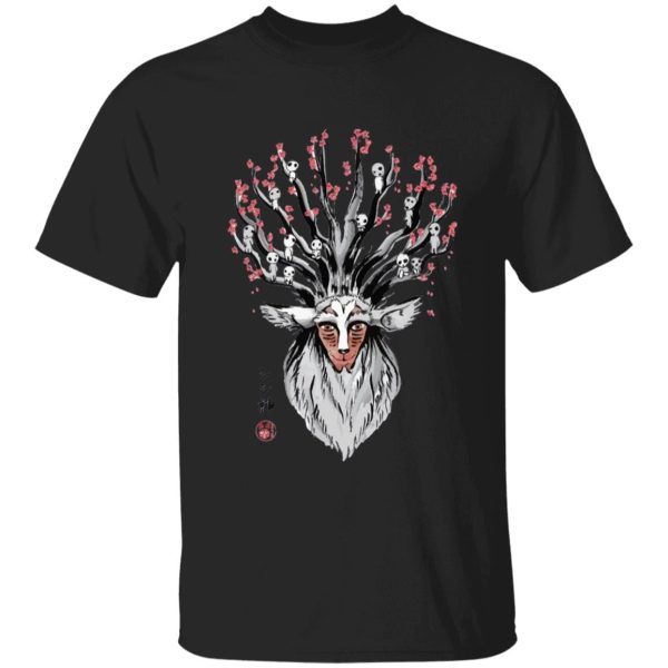 Princess Mononoke In Theaters - Princess Mononoke – Shishigami and Sakura T Shirt-Apparel, princess mononoke, Princess Mononoke In Theaters, Tshirt