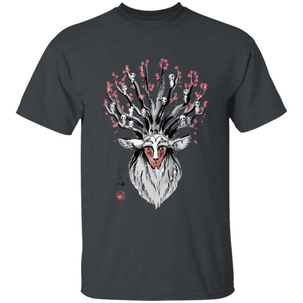 Princess Mononoke In Theaters - Princess Mononoke – Shishigami and Sakura T Shirt-Apparel, princess mononoke, Princess Mononoke In Theaters, Tshirt