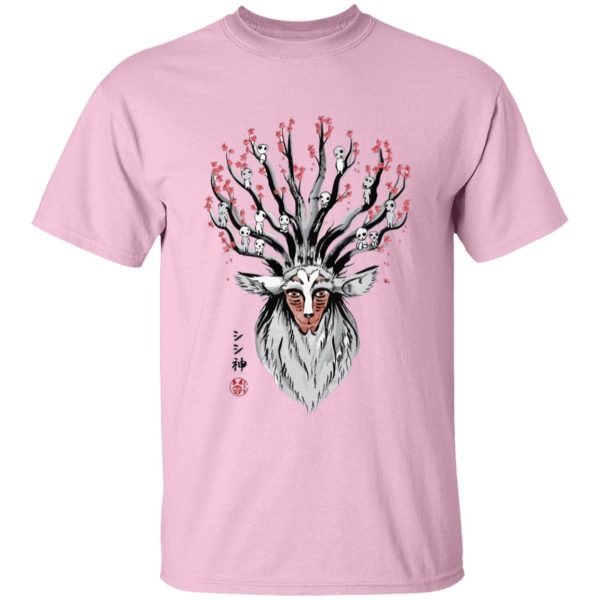 Princess Mononoke In Theaters - Princess Mononoke – Shishigami and Sakura T Shirt-Apparel, princess mononoke, Princess Mononoke In Theaters, Tshirt