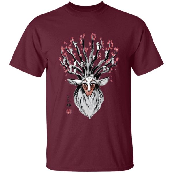 Princess Mononoke In Theaters - Princess Mononoke – Shishigami and Sakura T Shirt-Apparel, princess mononoke, Princess Mononoke In Theaters, Tshirt