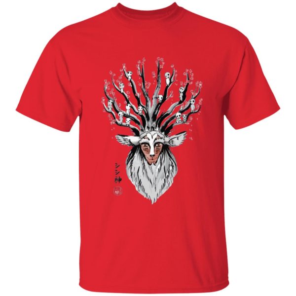 Princess Mononoke In Theaters - Princess Mononoke – Shishigami and Sakura T Shirt-Apparel, princess mononoke, Princess Mononoke In Theaters, Tshirt