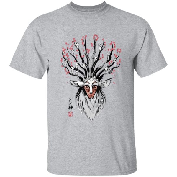 Princess Mononoke In Theaters - Princess Mononoke – Shishigami and Sakura T Shirt-Apparel, princess mononoke, Princess Mononoke In Theaters, Tshirt