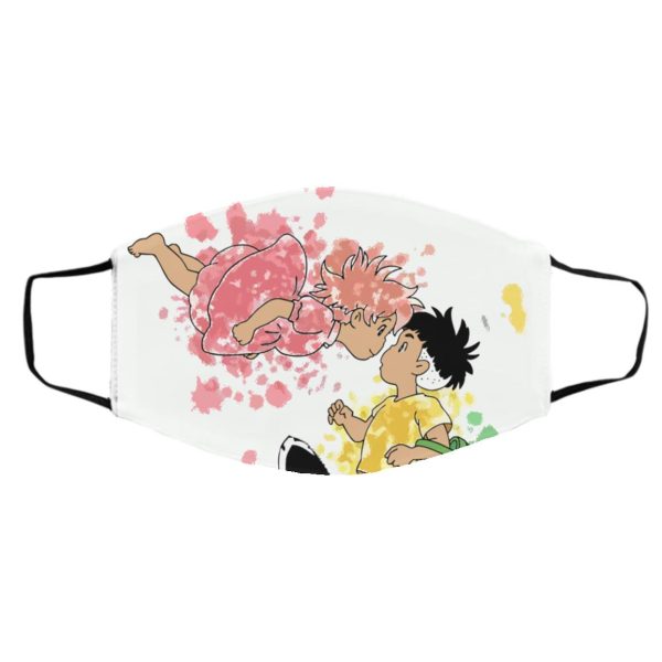 Ponyo Anime - Ponyo and Sosuke Colorful Face Mask-Accessories, Face Mask, ponyo, Ponyo Anime