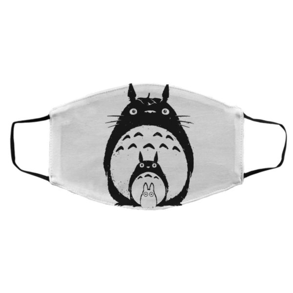 Totoro Movie Japanese - My Neighbor Totoro Black & White Face Mask-Accessories, Face Mask, My Neighbor Totoro, Totoro Movie Japanese