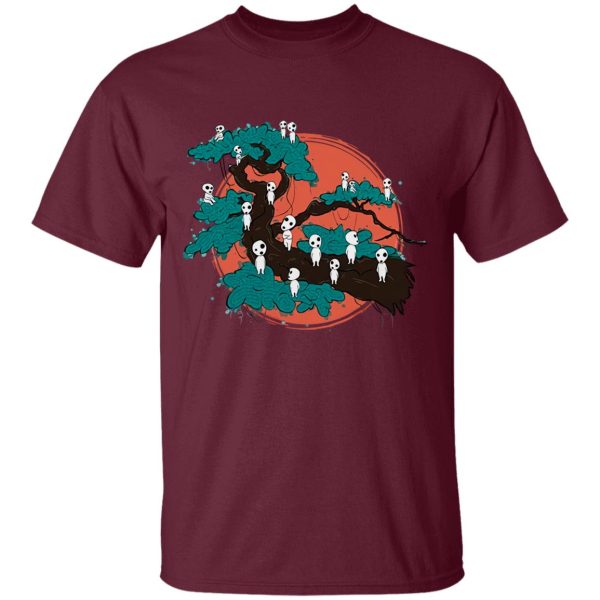 Princess Mononoke With Wolf - Tree Spirits by the Red Moon T Shirt-Apparel, princess mononoke, Princess Mononoke With Wolf, Tshirt