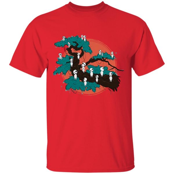 Princess Mononoke With Wolf - Tree Spirits by the Red Moon T Shirt-Apparel, princess mononoke, Princess Mononoke With Wolf, Tshirt