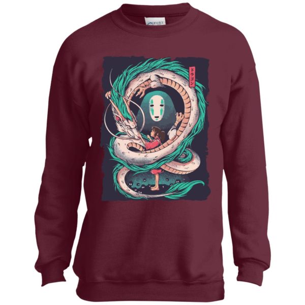 Spirited Away Haku And Chihiro - Spirited Away – Haku Dragon with Sen and No Face Sweatshirt for Kid-Spirited Away Haku And Chihiro