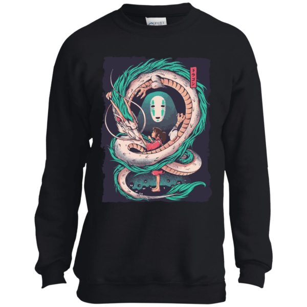 Spirited Away Haku And Chihiro - Spirited Away – Haku Dragon with Sen and No Face Sweatshirt for Kid-Spirited Away Haku And Chihiro