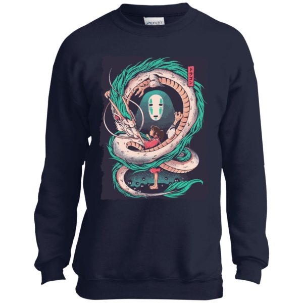 Spirited Away Haku And Chihiro - Spirited Away – Haku Dragon with Sen and No Face Sweatshirt for Kid-Spirited Away Haku And Chihiro