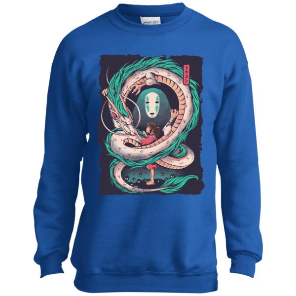 Spirited Away Haku And Chihiro - Spirited Away – Haku Dragon with Sen and No Face Sweatshirt for Kid-Spirited Away Haku And Chihiro