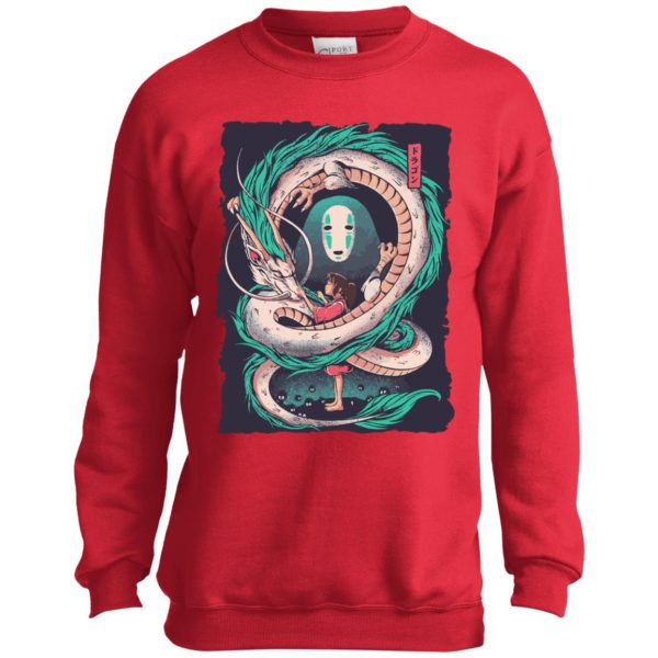 Spirited Away Haku And Chihiro - Spirited Away – Haku Dragon with Sen and No Face Sweatshirt for Kid-Spirited Away Haku And Chihiro