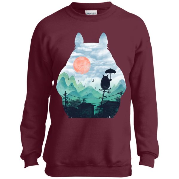 Chibi Totoro - Totoro on the Line Lanscape Sweatshirt for Kid-Chibi Totoro