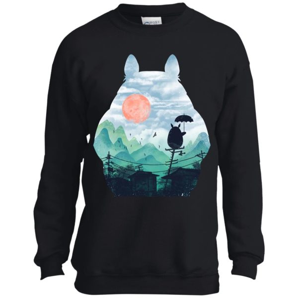 Chibi Totoro - Totoro on the Line Lanscape Sweatshirt for Kid-Chibi Totoro