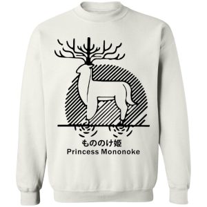 Characters In Princess Mononoke - Princess Mononoke – Shishigami Line Art Sweatshirt Unisex-Apparel, Characters In Princess Mononoke, princess mononoke, Sweatshirt