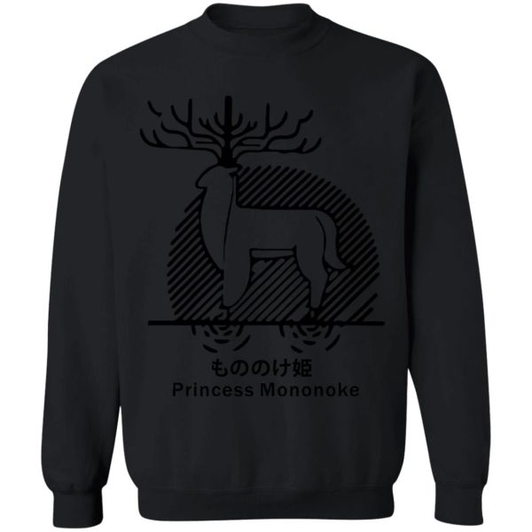 Characters In Princess Mononoke - Princess Mononoke – Shishigami Line Art Sweatshirt Unisex-Apparel, Characters In Princess Mononoke, princess mononoke, Sweatshirt