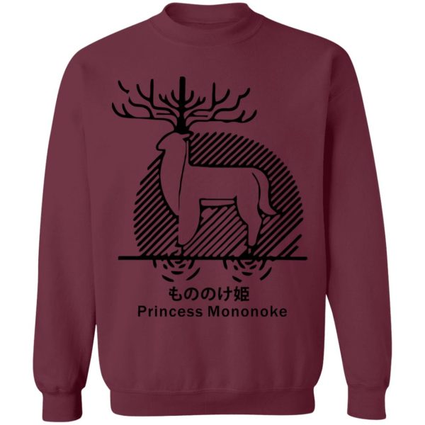 Characters In Princess Mononoke - Princess Mononoke – Shishigami Line Art Sweatshirt Unisex-Apparel, Characters In Princess Mononoke, princess mononoke, Sweatshirt